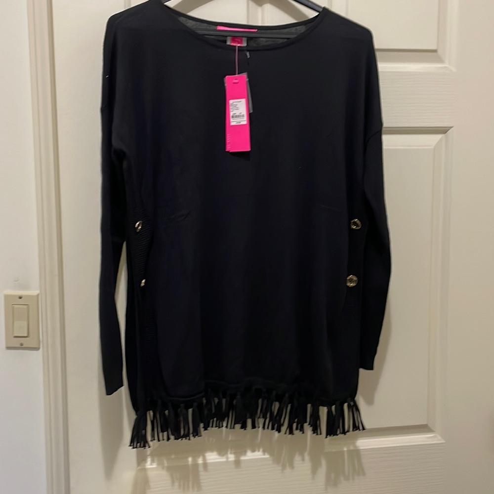 Lilly Pulitzer black long sleeve sweater (sz xs)